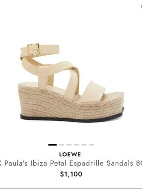 Loewe Paula's Ibiza White Petal Espadrille Sandals & Dust Bags- Size 39 Like New